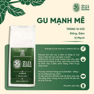 Cà phê nguyên chất rang mộc ZILI COFFEE NGON ĐẬM VỊ THƠM NỒNG dành cho quán [12 túi]