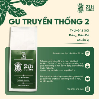 Cà phê nguyên chất rang mộc ZILI COFFEE NGON ĐẬM VỊ THƠM NỒNG dành cho quán [12 túi]