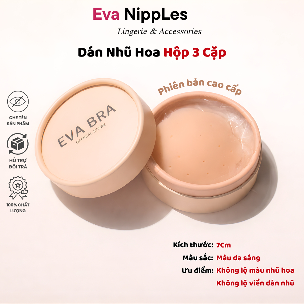 Miếng Dán Ngực Silicone Cao Cấp Che Nhũ Hoa Siêu Mỏng Tái Sử Dụng Nhiều Lần EvaBra 550