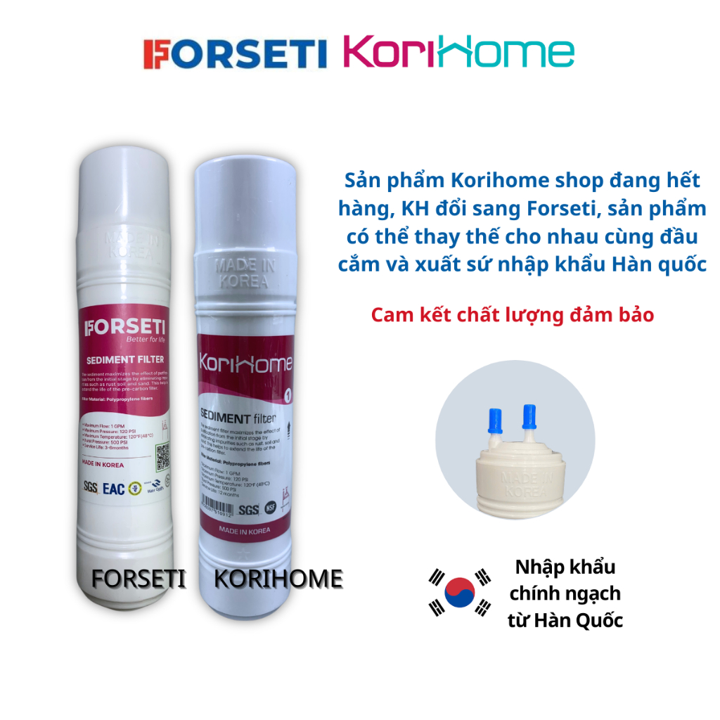 Combo 8 Lõi Lọc FORSETI Gồm 2 Sediment + 2 Pre Carbon + 1 RO + 1 Post Carbon + 1 Infrared + 1 Nano Model WPK-888