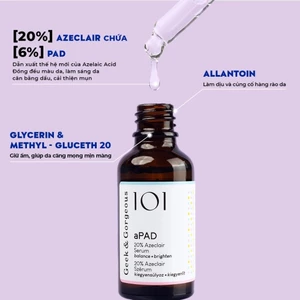 Tinh Chất Mờ Thâm Geek & Gorgeous aPAD 20% dẫn xuất Azelaic Acid 30ml,Dưỡng Sáng,Kiểm Soát Dầu