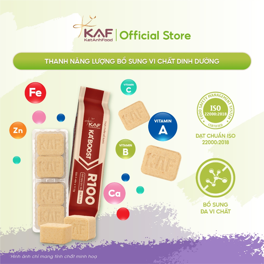 Thanh Năng Lượng Cao KABoost R100 – 250Kcal, 23 Vitamin Khoáng chất ...