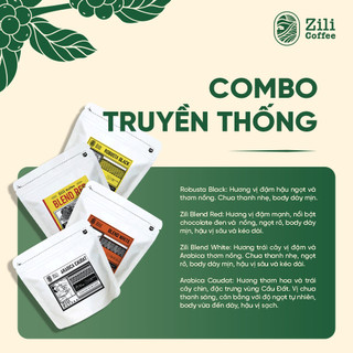 Cà phê đặc sản rang mộc 4 túi trải nghiệm 100g/túi pha máy pha phin