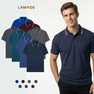 Áo Polo Nam Lamode tay ngắn dáng regular fit cotton thoáng mát co giãn nhẹ đứng phom men'swear LPS020AS0E