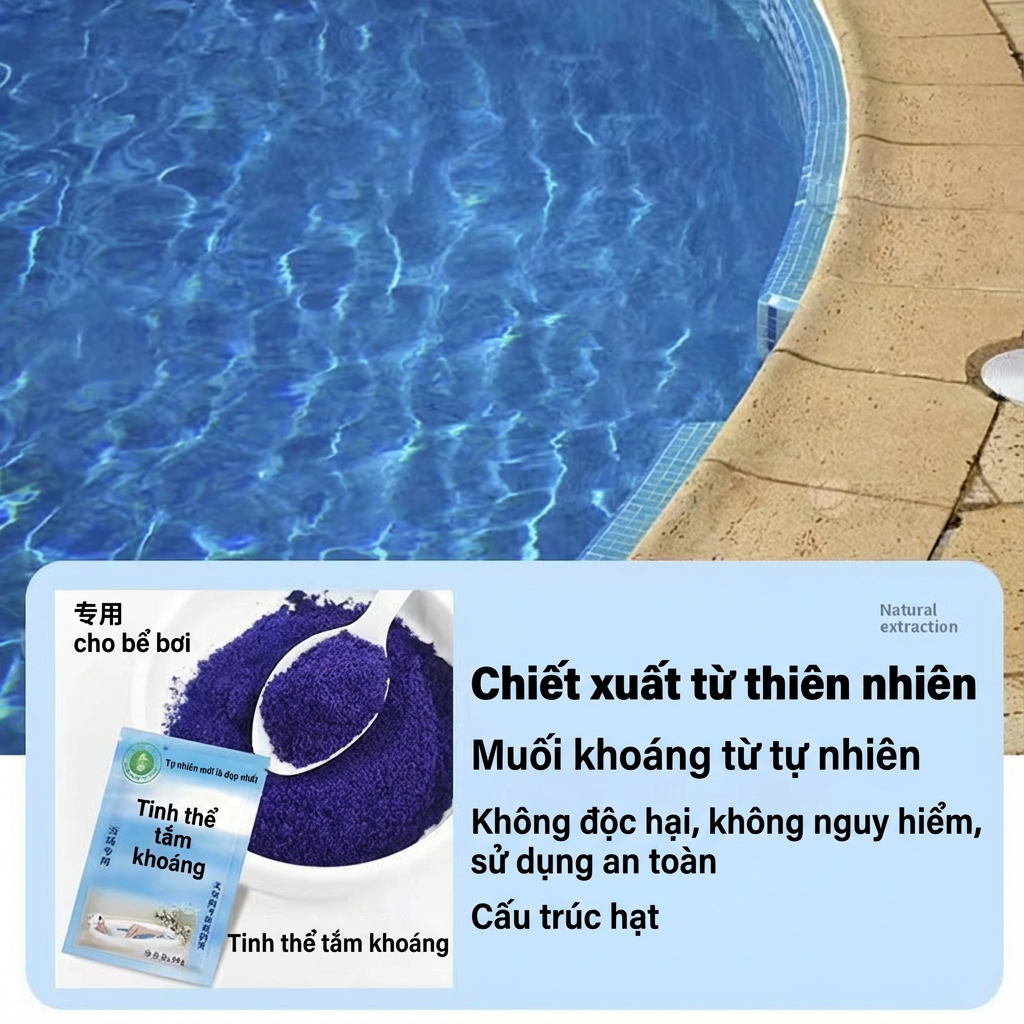 Mua 1 Tặng 1 muối tắm khoáng biến nước đục thành màu nước biển tự nhiên 1 túi pha với 12-15 tấn nước
