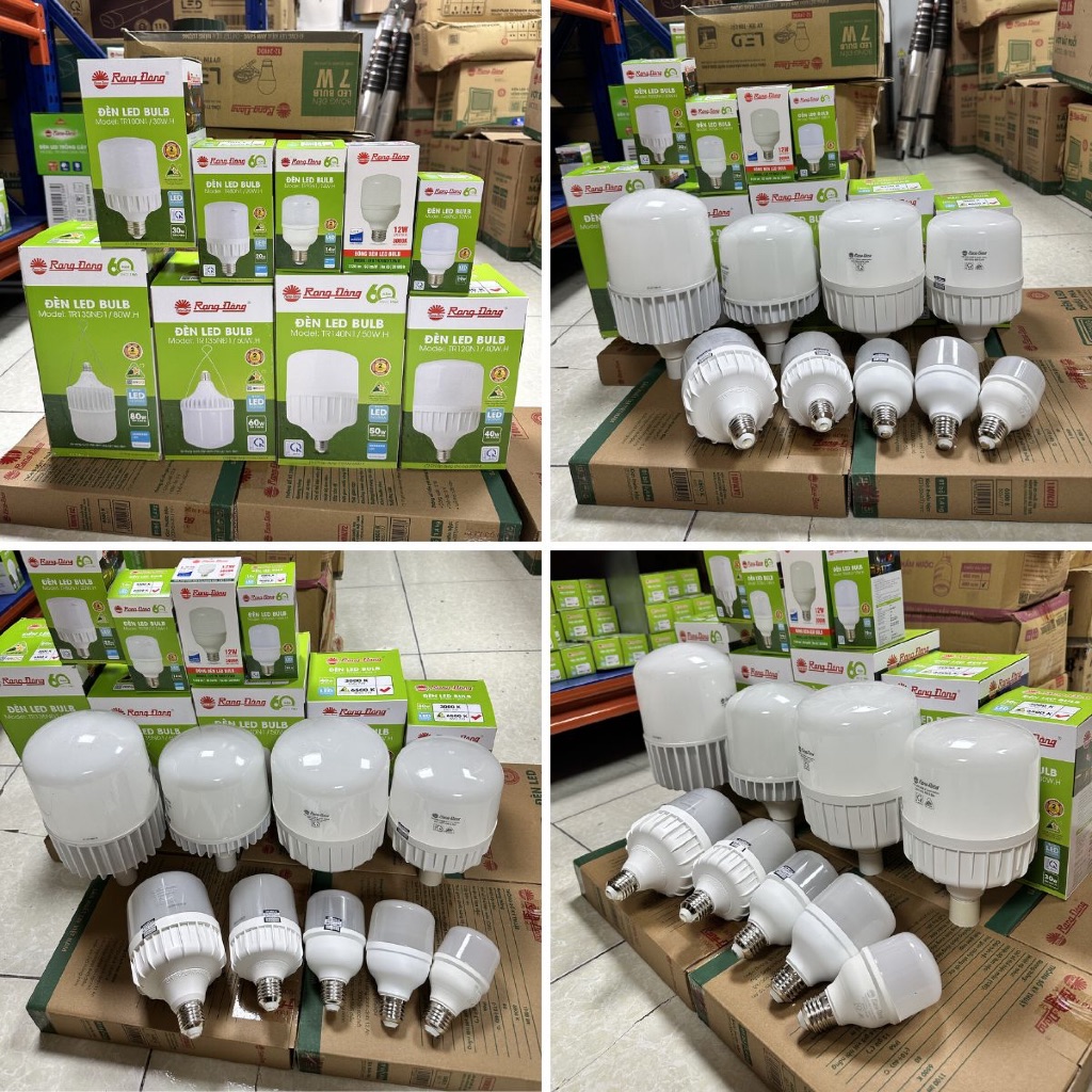 Đui đèn cảm biến & Bóng đèn Led Bulb trụ 10W, 12W, 14W, 20W, 30W, 40W, 50W 6500K, 3000K Rạng Đông