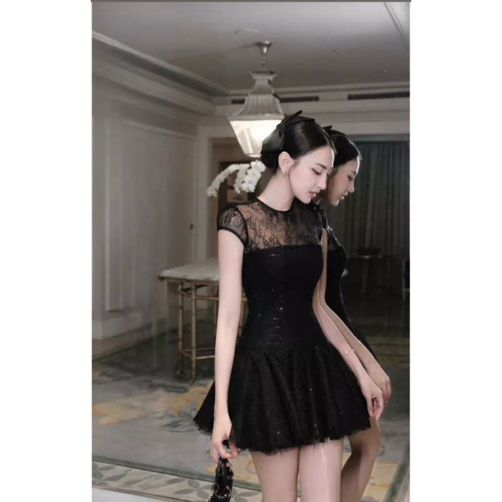 Đầm Ren Xoè Ngắn Tiểu Thư Cao Cấp – Đầm Dự Tiệc Công Chúa Thanh Lịch