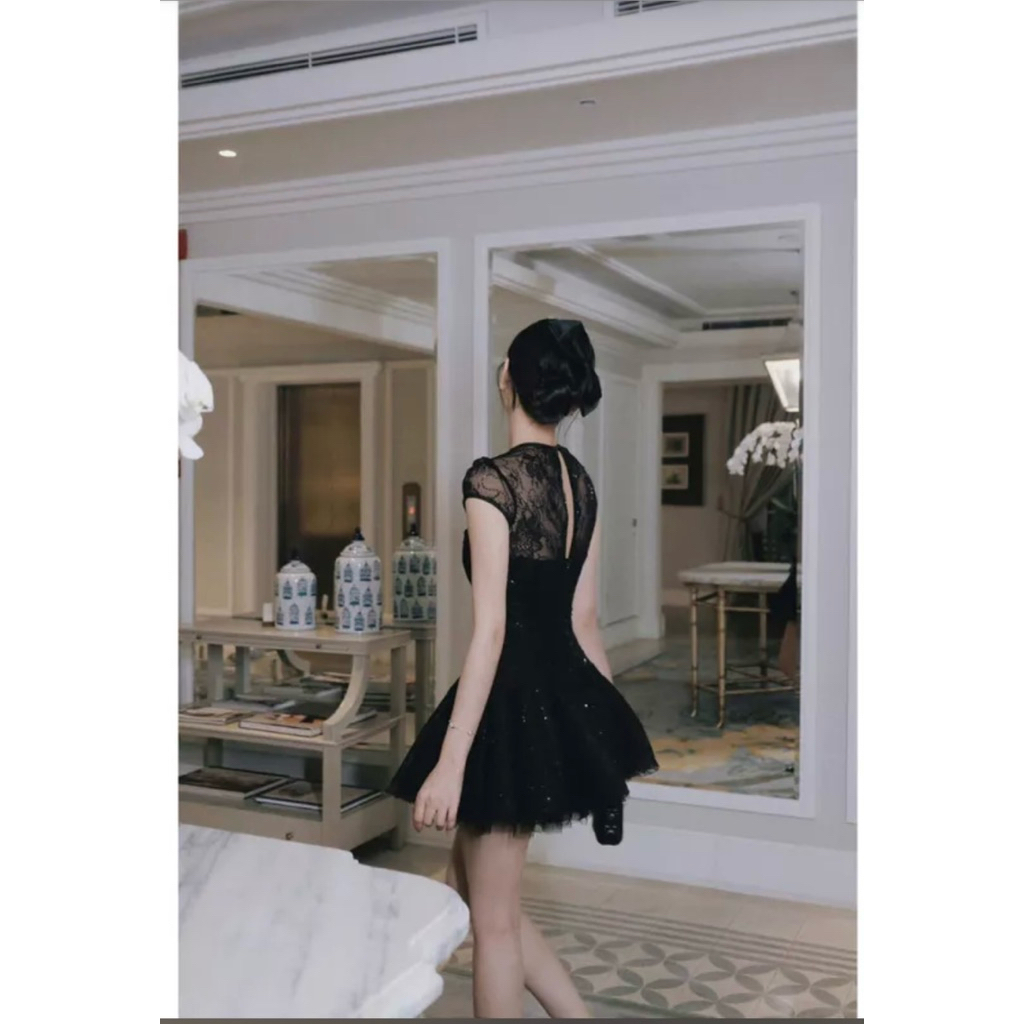 Đầm Ren Xoè Ngắn Tiểu Thư Cao Cấp – Đầm Dự Tiệc Công Chúa Thanh Lịch