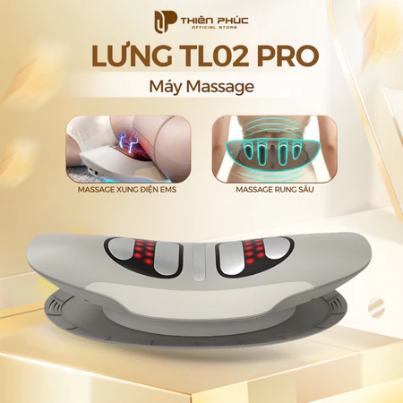 Máy massage lưng TL02 Pro chườm ấm hồng ngoại, mát xa xung điện kết hợp rung giúp giảm đau lưng