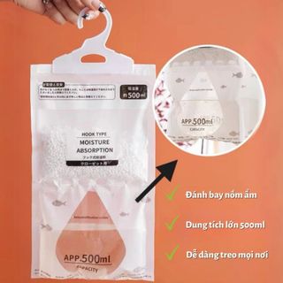 Homee.cok Túi Hút Ẩm Treo Tủ 500ML – Hút Đầy Nước Sau Vài Ngày, Ngăn Mốc Quần Áo, Khử Mùi Hiệu Quả