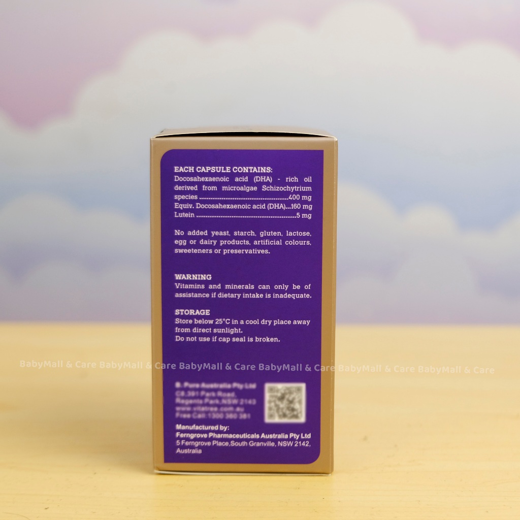 Kids High Strength DHA Algae Oil Plus Lutein Babymall & Care DHA Vi Tảo Cho Trẻ