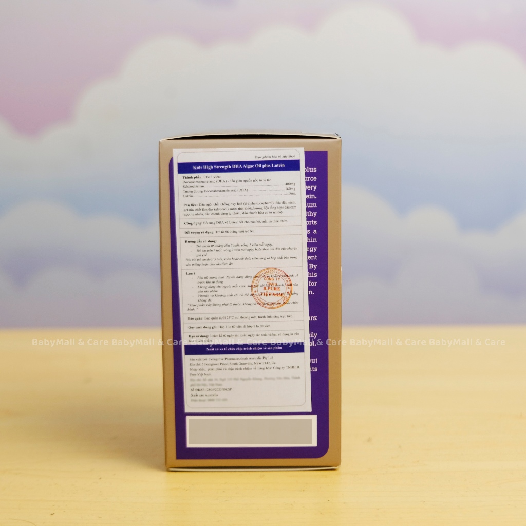 Kids High Strength DHA Algae Oil Plus Lutein Babymall & Care DHA Vi Tảo Cho Trẻ