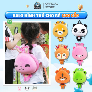 Balo Trứng Cho Bé Mẫu Giáo, Cặp Đi Học Cho Bé Mầm Non Hình Động Vật, Chất Nhung Mịn Có Lớp Chống Sốc
