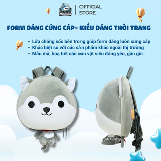Balo Trứng Cho Bé Mẫu Giáo, Cặp Đi Học Cho Bé Mầm Non Hình Động Vật, Chất Nhung Mịn Có Lớp Chống Sốc