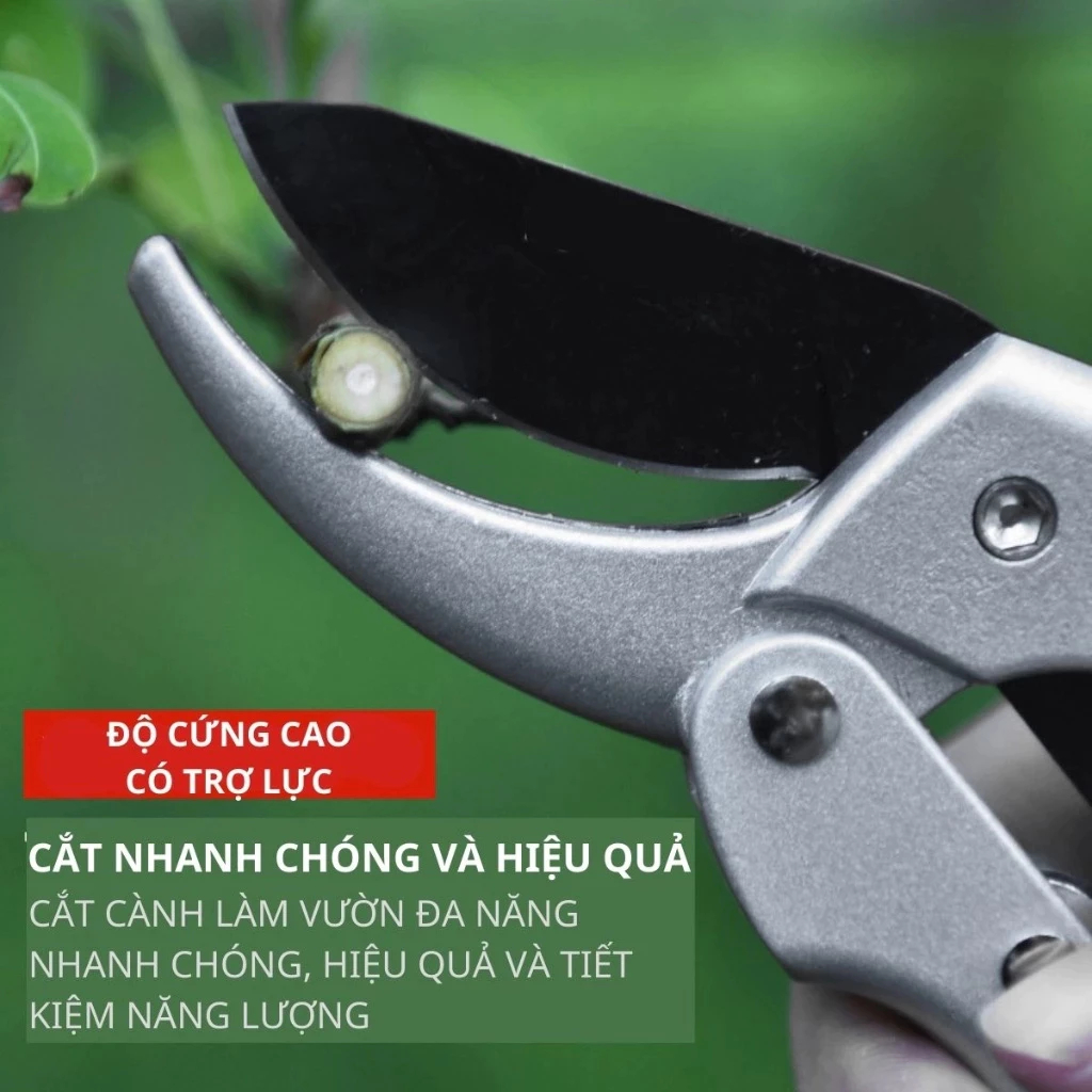 Kéo cắt cành trợ lực, kéo cắt tỉa làm vườn đa năng cực tiện lợi, chất liệu thép SK5 cực sắc bén
