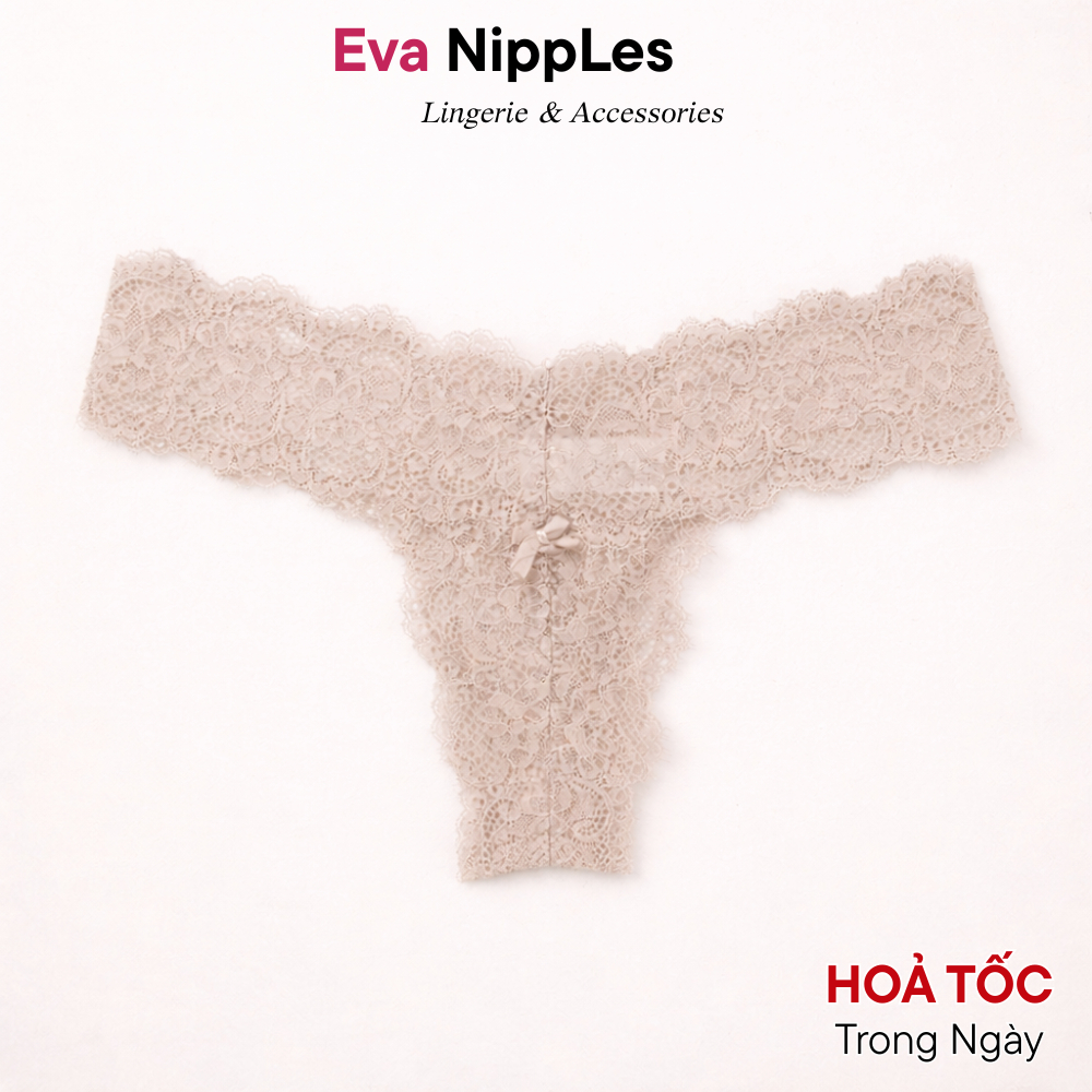 Quần lót ren lọt khe chữ T mềm mịn quyến rũ, Quần lót nữ tôn dáng Eva Nipple Q390