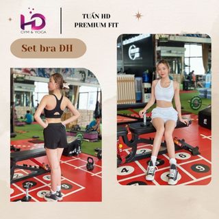 Set Bra Điều Hòa 2 Lớp Phối Lưới Tuấn HD Co Giãn, Thoáng Mát, Tôn Dáng Thể Thao Gym Yoga