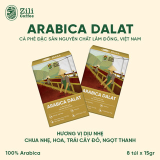 Cà Phê Arabica Dalat - Zili Coffee - VỊ CHUA NHẸ, HOA, TRÁI CÂY ĐỎ, NGỌT THANH [Hộp 8 TÚI LỌC x 15g]