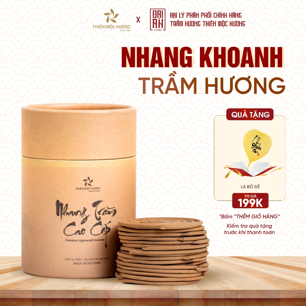 [COMBO Nhang+Lư] Nhang Khoanh Trầm Hương 12 Năm Tích Trầm Thiên Mộc Hương – Nhang Thơm Thờ Cúng, Xông Nhà Tẩy Uế