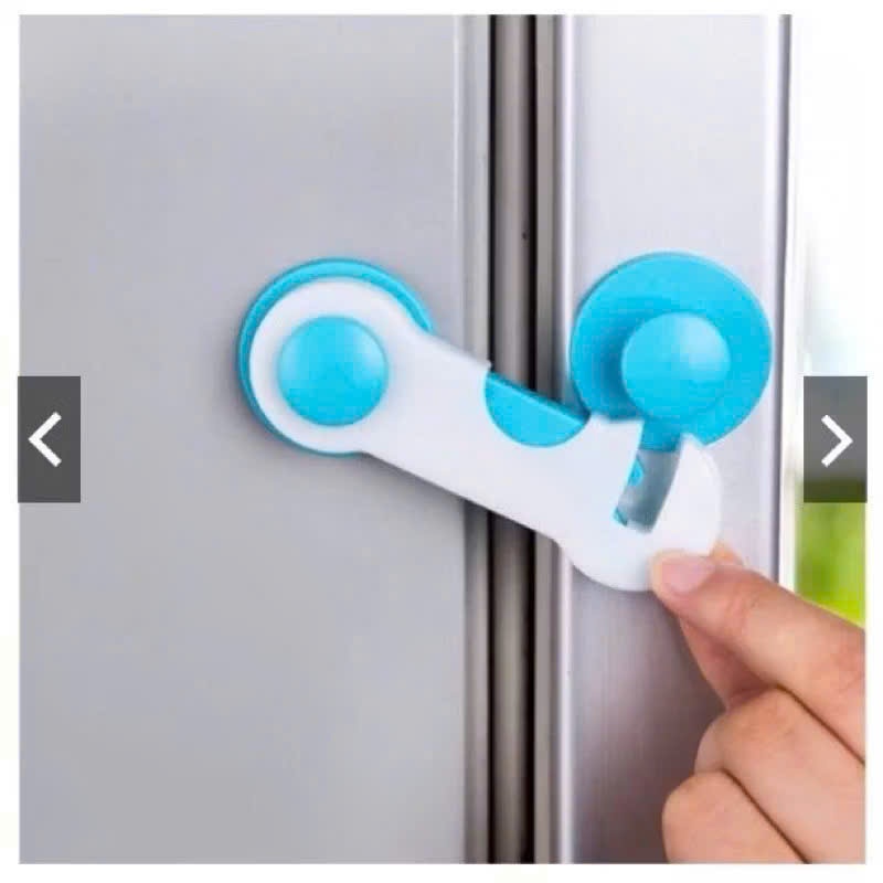 Khóa An Toàn Tủ Lạnh, Tủ Quần Áo Cho Bé – Chốt Khóa Dán Cửa Đa Năng 3M Chống Mở Tủ