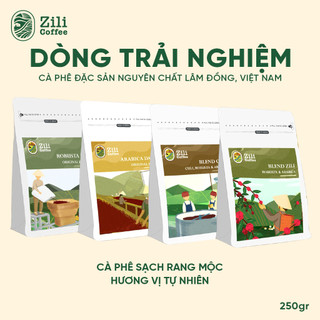 Zili Coffee - Cà phê sạch rang mộc, hương vị tự nhiên - Dòng Trải Nghiệm, Túi 250G [Tặng lót ly]