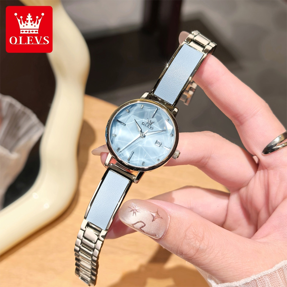 OLEVS Đồng Hồ nữ Thạch anh Chính hãng dây đeo bằng thép không Chống thấm Thiết kế ngách Quà 5656