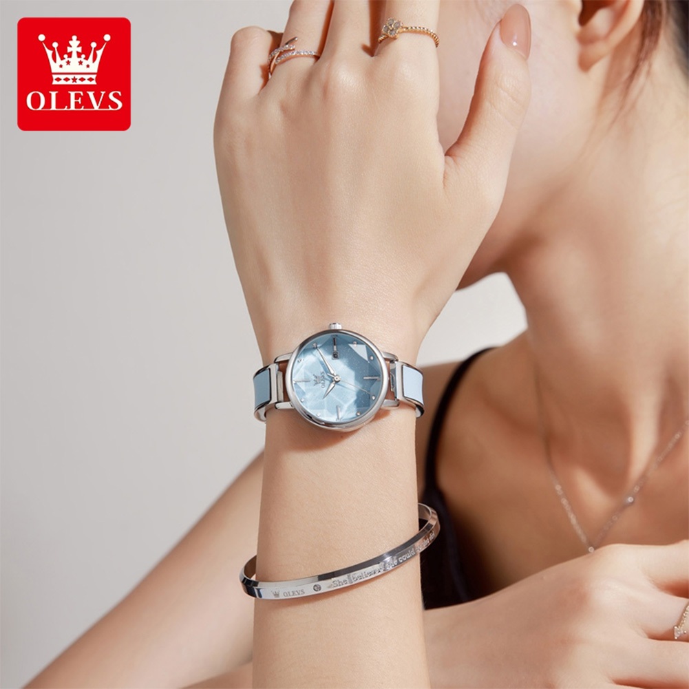 OLEVS Đồng Hồ nữ Thạch anh Chính hãng dây đeo bằng thép không Chống thấm Thiết kế ngách Quà 5656