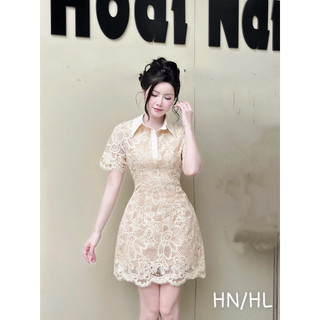 [ẢNH THẬT] ĐẦM REN DÁNG NGẮN CỔ SƠ MI DRDNCS
