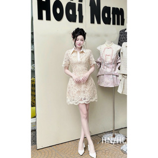 [ẢNH THẬT] ĐẦM REN DÁNG NGẮN CỔ SƠ MI DRDNCS