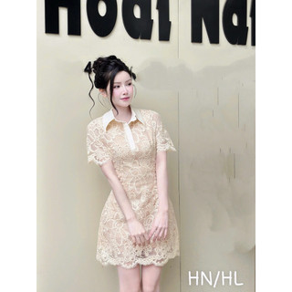 [ẢNH THẬT] ĐẦM REN DÁNG NGẮN CỔ SƠ MI DRDNCS