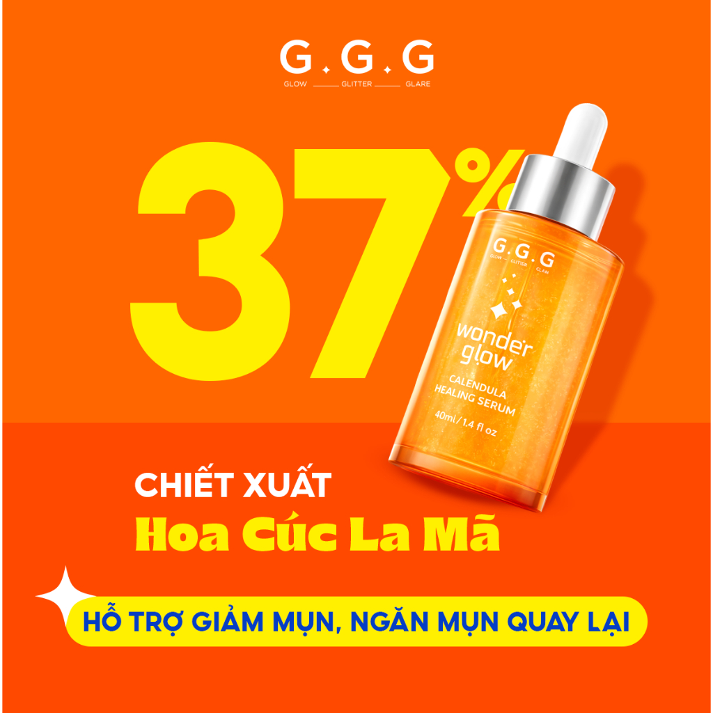 [MUA 1 TẶNG 1] Serum Cam Giảm Mụn, Làm Dịu Da Và Mờ Thâm AHA-BHA-PHA G.G.G Wonder Glow Healing Serum 40ml