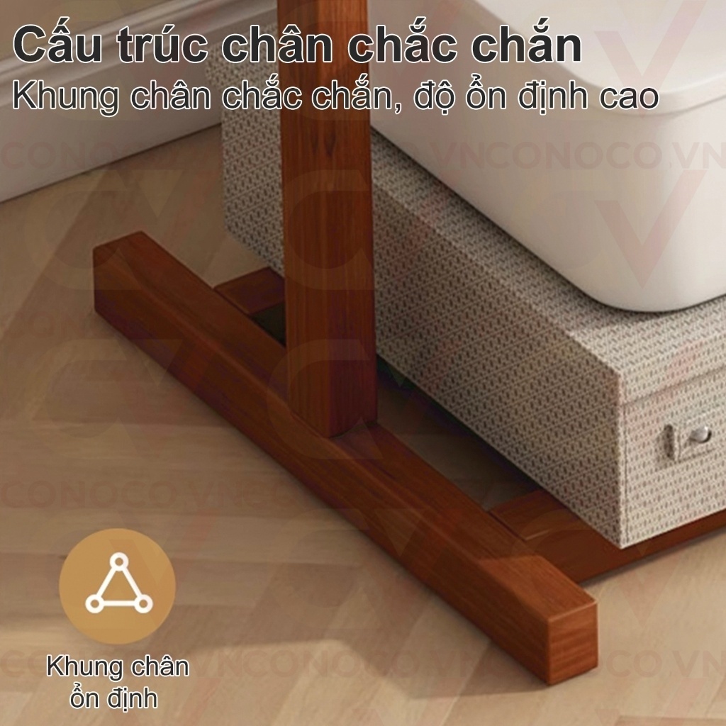 CONOCO Giá Treo Quần Áo Gỗ Đa Năng Chịu Lực Tốt  Kệ 2 Tầng Sức Chứa Lớn Decor Phòng Ngủ Gọn Gàng