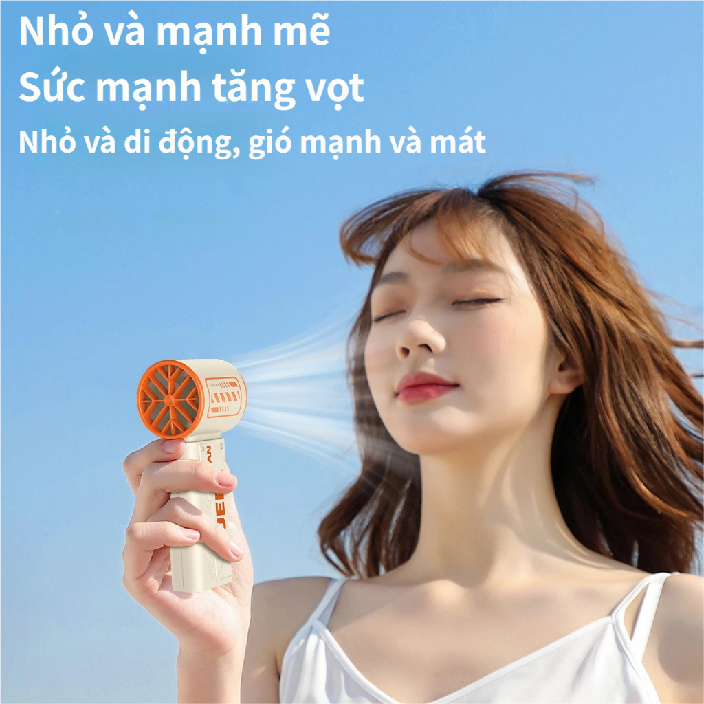 Quạt Cầm Tay Turbo Siêu Mạnh Gió | Pin 3600mAh | Màn Hình LED | 150 Cấp Điều Chỉnh | Siêu Nhỏ Gọn Dễ Mang Theo