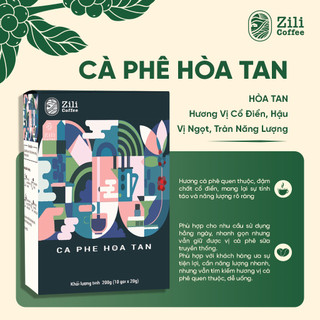 Cà Phê Hòa Tan 3 in 1- Zili Coffee - HƯƠNG VỊ CỔ ĐIỂN, HẬU VỊ NGỌT, BÉO VỪA - [Hộp 10 gói 20g]