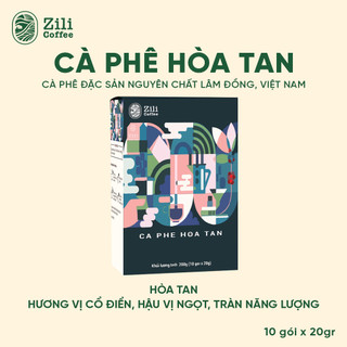 Cà Phê Hòa Tan 3 in 1- Zili Coffee - HƯƠNG VỊ CỔ ĐIỂN, HẬU VỊ NGỌT, BÉO VỪA - [Hộp 10 gói 20g]