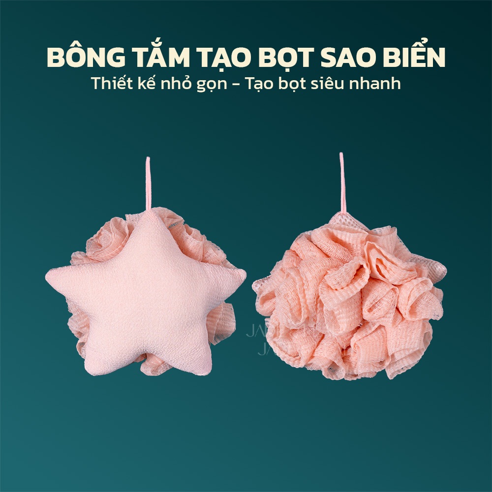 Bông Tắm Tạo Bọt Jade&Leaf Cao Cấp Hình Bọt Sao Biển, Mềm Mịn Bọt Nhiều Dùng Được Cả 2 Mặt