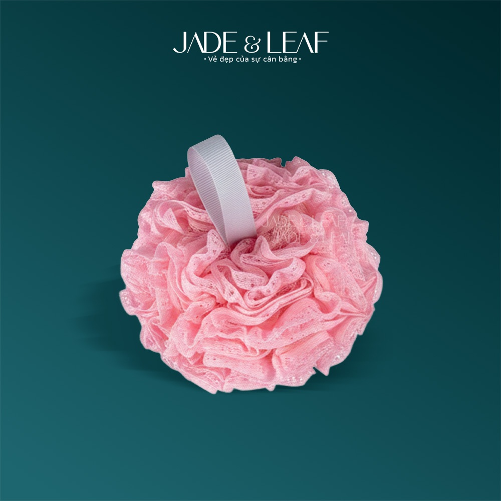 Bông Tắm Tạo Bọt Jade&Leaf Cao Cấp Hình Ren Hồng, Mềm Mịn Bọt Nhiều Cho Người Lớn Và Trẻ Em