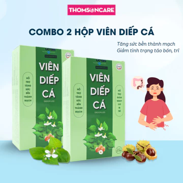 Combo 2 Hộp Viên Diếp cá - Hỗ trợ ngăn ngừa trĩ và táo bón, giúp bổ sung chất xơ, tăng sức bền thành mạch