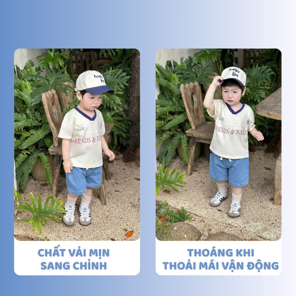 [À ƠI SHOP] A08- bộ cộc friends và family kèm mũ- a116.884