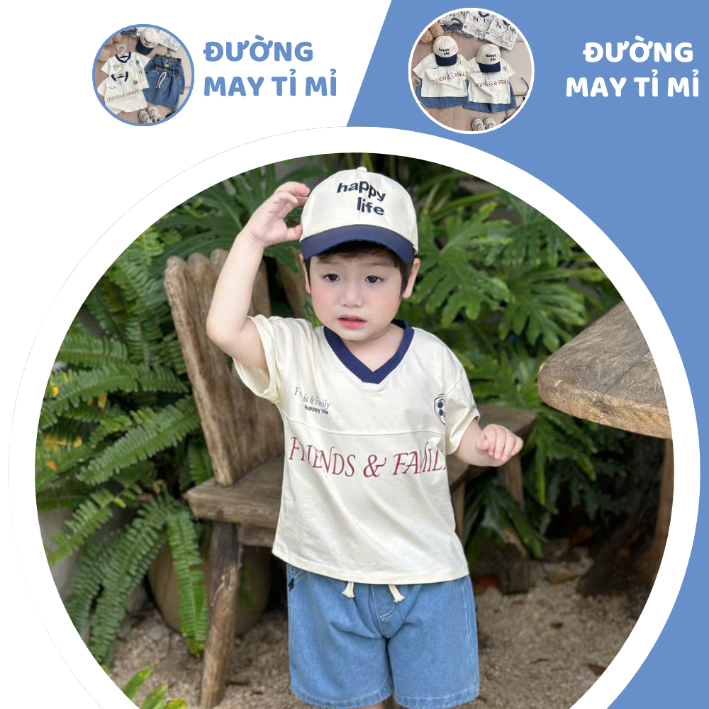 [À ƠI SHOP] A08- bộ cộc friends và family kèm mũ- a116.884