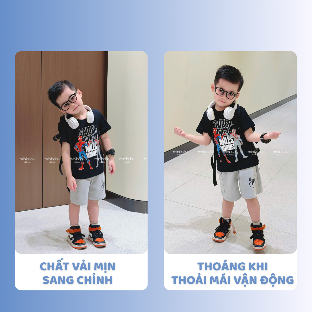 [À ƠI SHOP] V12- bộ cộc áo đen nhện đấm tay nhau- a117.1768