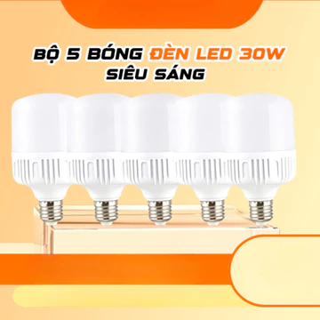 [Top Value] Bộ 5 Bóng Đèn LED 30W - Đèn Led Siêu Sáng Tiết Kiệm Điện, Combo 5 Bóng Đèn Led 30W - Đèn Led Khải Ân