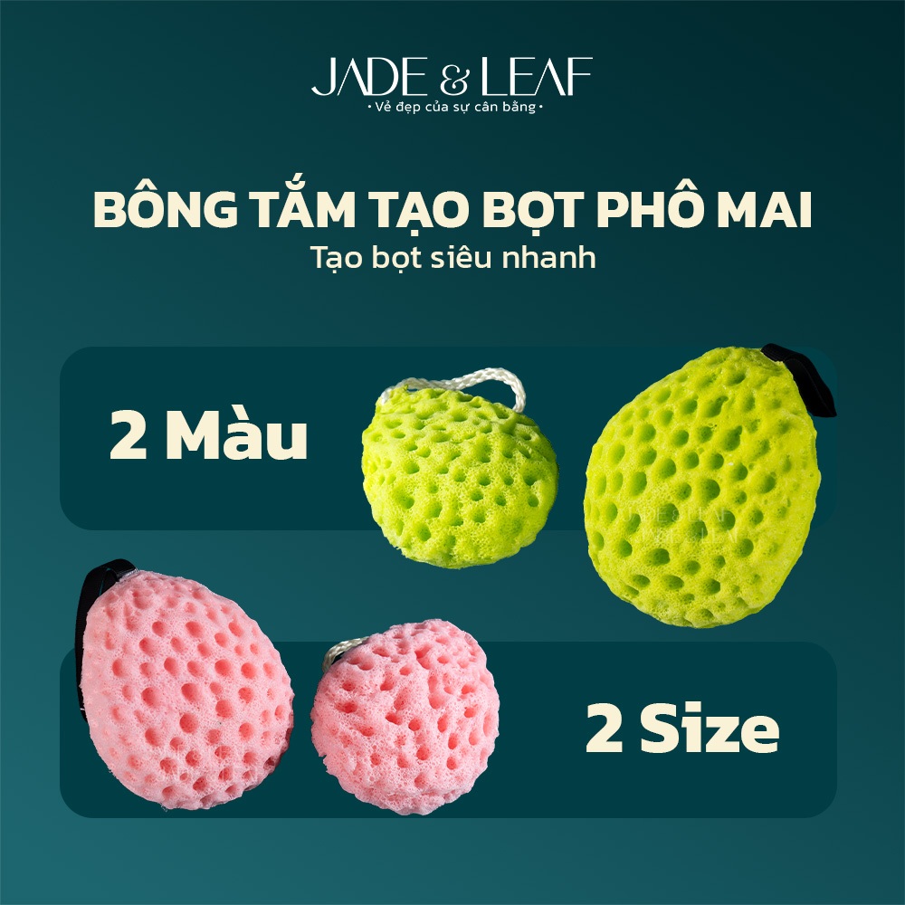 Bông Tắm Tạo Bọt Jade&Leaf Cao Cấp Hình Bọt Phô Mai, Chất Liệu Lưới Mềm Mịn Size Lớn Bọt Nhiều