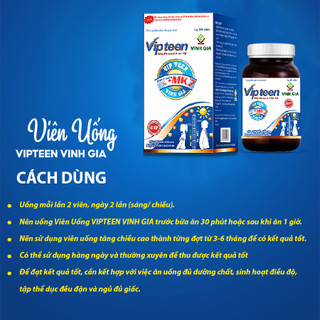 [TIẾT KIỆM] Viên Uống Hỗ Trợ Phát Triển Chiều Cao VIPTEEN Bổ Sung Canxi Cho Trẻ 9t -18t Hộp 60 viên