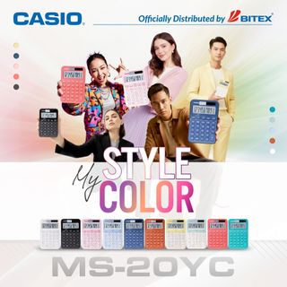 [MỚI VỀ 2026] Máy Tính Cầm Tay Casio MS-20YC Đa Sắc Màu Thời Trang (12 Chữ Số) - Tính Thuế & Thời Gian, Năng Lượng Kép