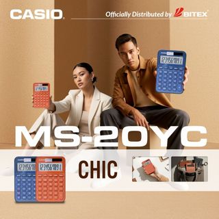 [MỚI VỀ 2026] Máy Tính Cầm Tay Casio MS-20YC Đa Sắc Màu Thời Trang (12 Chữ Số) - Tính Thuế & Thời Gian, Năng Lượng Kép
