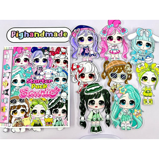Đồ chơi bóc dán thời trang Baby Sanrio Gacha 8 nhân vật - Búp bê giấy Pighandmade