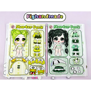 Đồ chơi bóc dán thời trang Baby Sanrio Gacha 8 nhân vật - Búp bê giấy Pighandmade