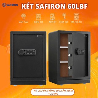 Két Sắt Safiron 60LBF Khóa vân tay điện dung thế hệ mới, Báo động chống trộm 25KG (Freeship)