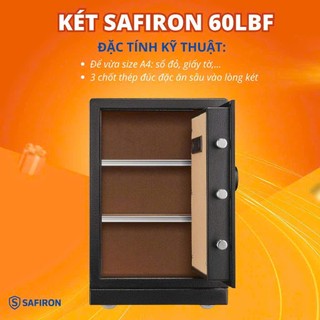 Két Sắt Safiron 60LBF Khóa vân tay điện dung thế hệ mới, Báo động chống trộm 25KG (Freeship)